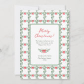 Whimsical Retro White | Frohe Weihnachten Non-Foto (Vorderseite)