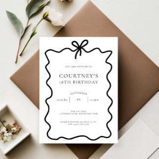 Whimsical Ribbon Bow 18. Geburtstagsparty Einladung
