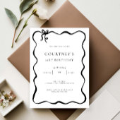 Whimsical Ribbon Bow 21st Birthday Party Einladung