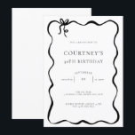 Whimsical Ribbon Bow 30th Birthday Party Einladung<br><div class="desc">This whimsical birthday party invitation features a cute dainty hand drawn bow and simple text. For more advanced customisation of this design,  e.g. changing layout,  font or text size please click the "CUSTOMIZE" button above. Please contact me for any questions!</div>