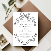 Whimsical Ribbon Bow 30th Birthday Party Einladung