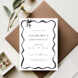 Whimsical Ribbon Bow 60th Birthday Party Einladung<br><div class="desc">This whimsical birthday party invitation features a cute dainty hand drawn bow and simple text. For more advanced customisation of this design,  e.g. changing layout,  font or text size please click the "CUSTOMIZE" button above. Please contact me for any questions!</div>