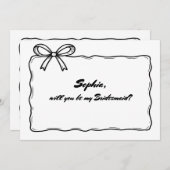 Whimsical Ribbon Bow wirst du meine Bridesmaid sei Einladung (Vorne/Hinten)