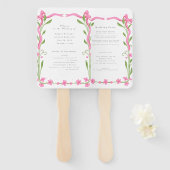 Whimsical Ribbon Floral Wedding Programme Fächer (Vorne und Hinten)