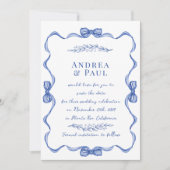 Whimsical Ribbon Sweet Wedding Save The Date (Vorderseite)