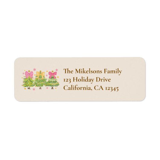 Whimsical Ribbon Tree Family Return Address (Vorne)