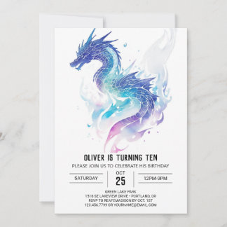 Whimsical Roaring Fun Dragon Geburtstag Einladung