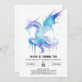 Whimsical Roaring Fun Mittelalter Geburtstag Einladung (Vorne/Hinten)