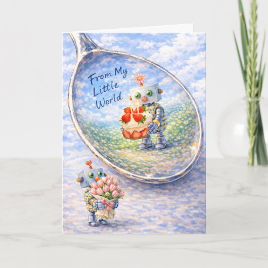 Whimsical Robot Birthday Card Karte (Vorderseite)