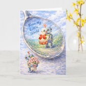 Whimsical Robot Birthday Card Karte (Gelbe Blume)