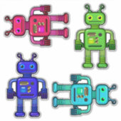 Whimsical Roboter Cute for Kids Aufkleber (Vorderseite)