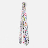 Whimsical Robots Fun Custom Necktie Tie Krawatte (Rückseite)
