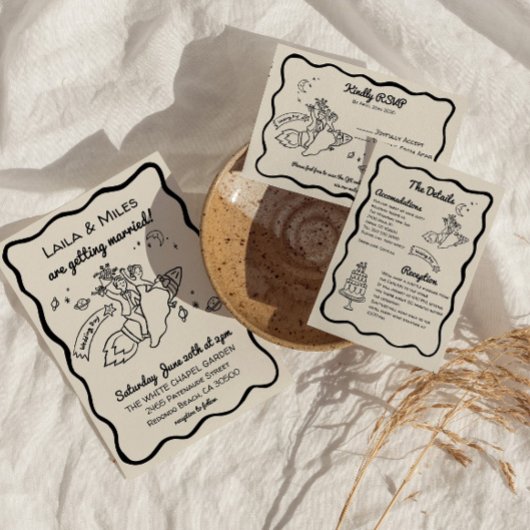 Whimsical Rocket RSVP-Antwortkarte RSVP Karte