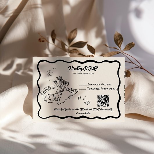 Whimsical Rocket RSVP-Antwortkarte RSVP Karte