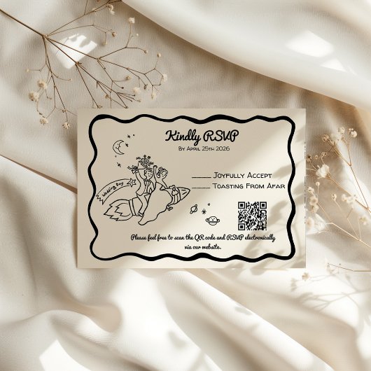 Whimsical Rocket RSVP-Antwortkarte RSVP Karte