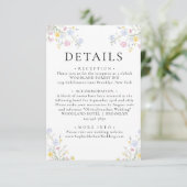 Whimsical Rococo Floral Crest Wedding Details Begleitkarte (Stehend Vorderseite)