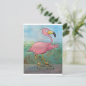 Whimsical Roller Skaten Roller Blading Flamingo Postkarte (Stehend Vorderseite)