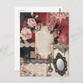 Whimsical Romantic Gothic Vintage Postkarte (Vorne/Hinten)