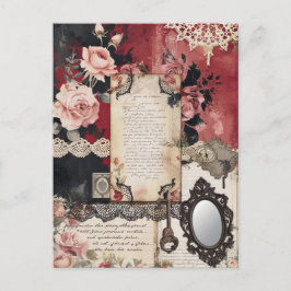 Whimsical Romantic Gothic Vintage Postkarte