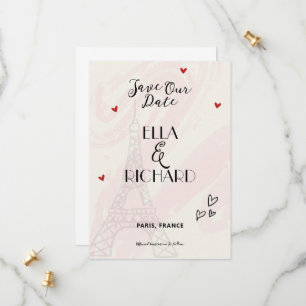Whimsical Romantic Paris Save the Date Einladung