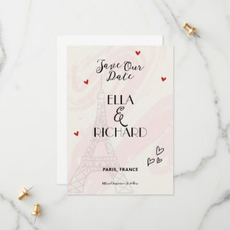 Whimsical Romantic Paris Save the Date Einladung