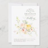 Whimsical Romantic Summer Pastels Floral Wedding Einladung (Vorderseite)