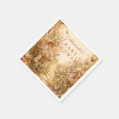 Whimsical Rosa Boho-Baby-Party Serviette (Ecke)
