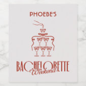 Whimsical Rosa Doodle Custom Wine Flasche Label Weinetikett (Einzelnes Label)