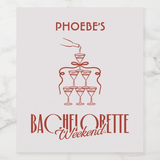 Whimsical Rosa Doodle Custom Wine Flasche Label Weinetikett (Einzelnes Label)