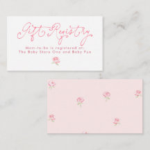 Whimsical Rosa Florales Geschenkregistrierung Mini