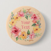 Whimsical Rose Blume Wreath Lapel Adornment Button (Vorderseite)