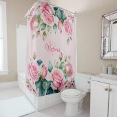 Whimsical Rose Garden: Rosa Duschvorhang (Beispiel)