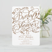 Whimsical Rose Gold Pink Letting Brautparty Einladung (Stehend Vorderseite)