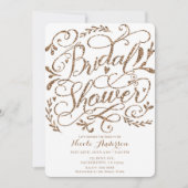 Whimsical Rose Gold Pink Letting Brautparty Einladung (Vorderseite)