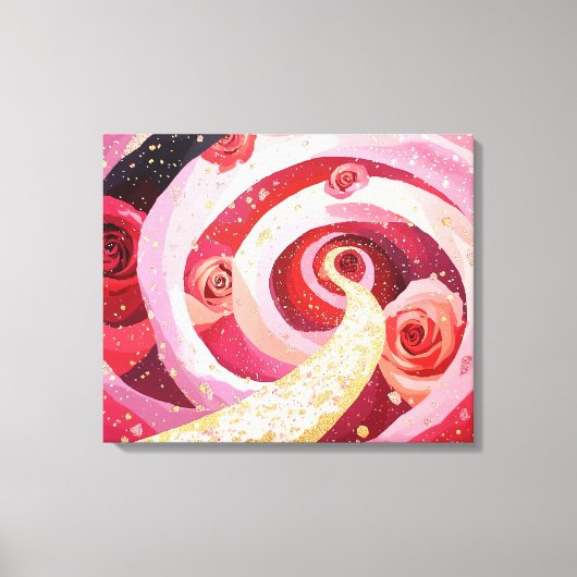 Whimsical roses garden Stretched Canvas Print Leinwanddruck (Vorderseite)