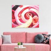Whimsical roses garden Stretched Canvas Print Leinwanddruck (Insitu (Wohnzimmer))