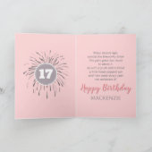 Whimsical Rot und Grau Feuerwerk glücklich Geburts Karte (Innenseite)