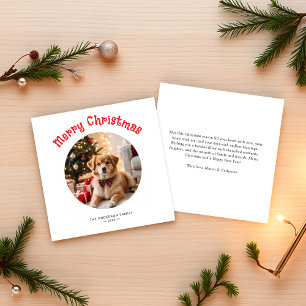 Whimsical Rounded Foto Winter Weihnachtsgrüße Feiertagskarte