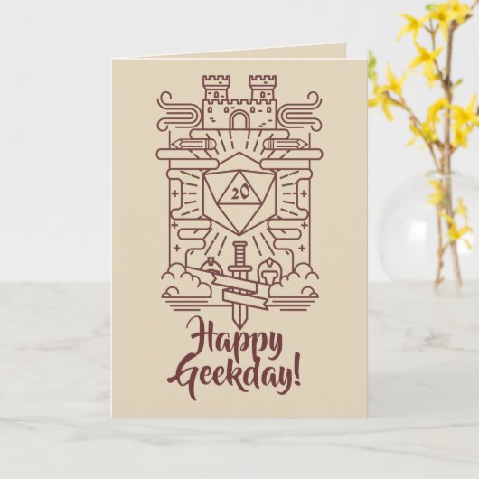 Whimsical RPG Geeky Birthday Card Karte (Gelbe Blume)