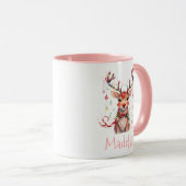 Whimsical Rudolph und Weihnachtslicht Tasse (VorderseiteRechts)