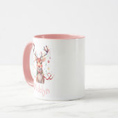 Whimsical Rudolph und Weihnachtslicht Tasse (Vorderseite Links)