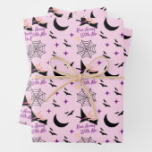 Whimsical "Run Away with Me" Halloween Hexe & Bat Geschenkpapier Set (Beispiel)