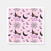 Whimsical "Run Away with Me" Halloween Hexe & Bat Serviette (Vorderseite)
