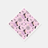 Whimsical "Run Away with Me" Halloween Hexe & Bat Serviette (Ecke)