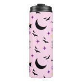 Whimsical "Run Away with Me" Halloween Hexe & Bat Thermosbecher (Vorderseite)