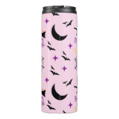 Whimsical "Run Away with Me" Halloween Hexe & Bat Thermosbecher (Rückseite)