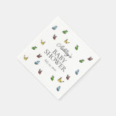 Whimsical Rustic Butterfly Neutral Baby Dusche Serviette (Ecke)