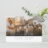 Whimsical Rustic Collage Photo Wedding Einladung (Stehend Vorderseite)