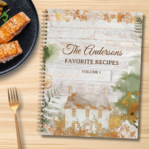 Whimsical Rustic Country Familienrezeptbuch Notizblock