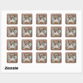 Whimsical Rustic Country Zuhause & Hearname Quadratischer Aufkleber (Blatt)